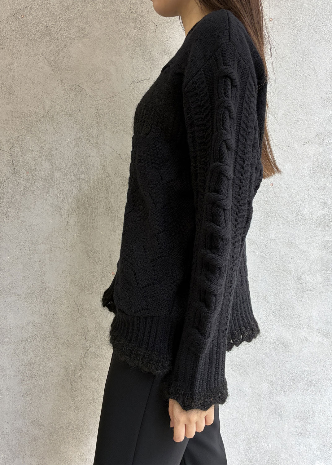 
                  
                    Wool Cable Knit Top
                  
                