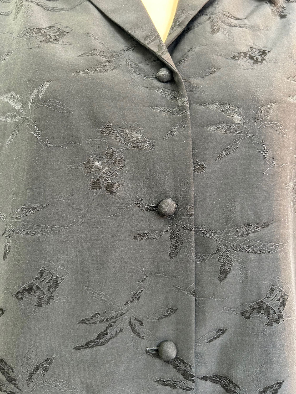 
                  
                    Karako Jacquard Open Collar Shirt - black
                  
                