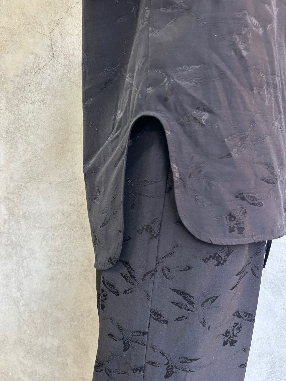 
                  
                    Karako Jacquard Open Collar Shirt - black
                  
                