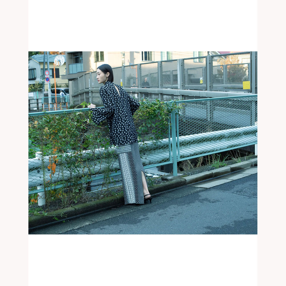 マメ Geometric Pattern Knitted Skirt size1 Geometric Pattern Knitted Skirt-ジオメトリックパパターン
