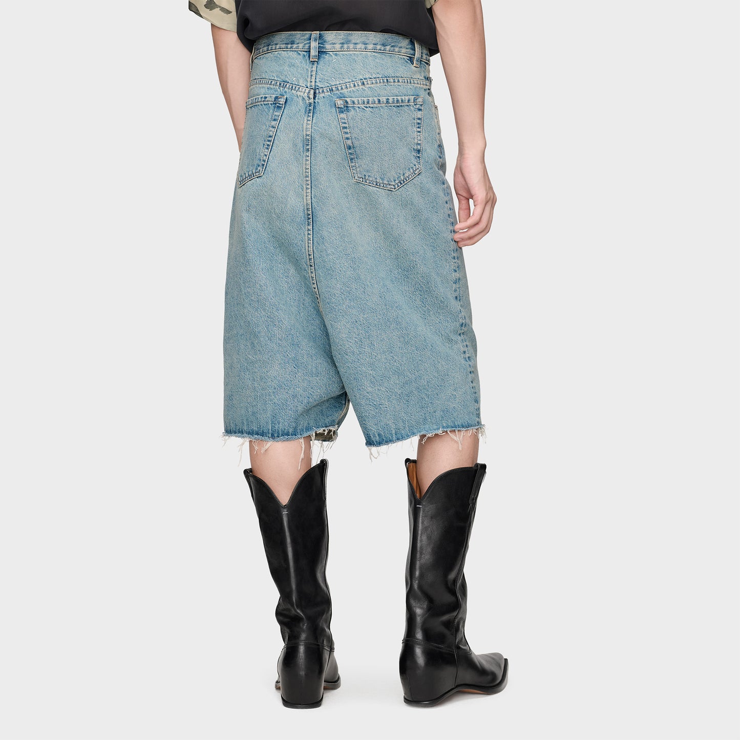 
                  
                    DROPPED-RISE DENIM BERMUDAS
                  
                