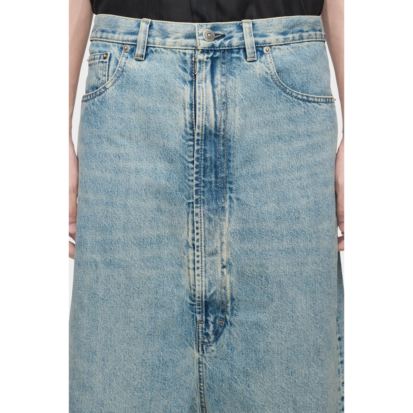 
                  
                    DROPPED-RISE DENIM BERMUDAS
                  
                