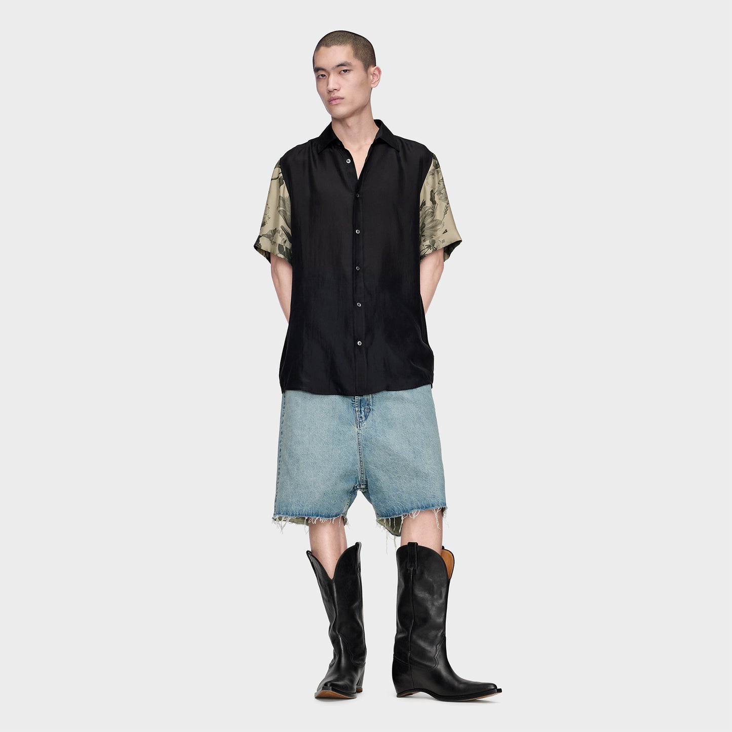 
                  
                    DROPPED-RISE DENIM BERMUDAS
                  
                