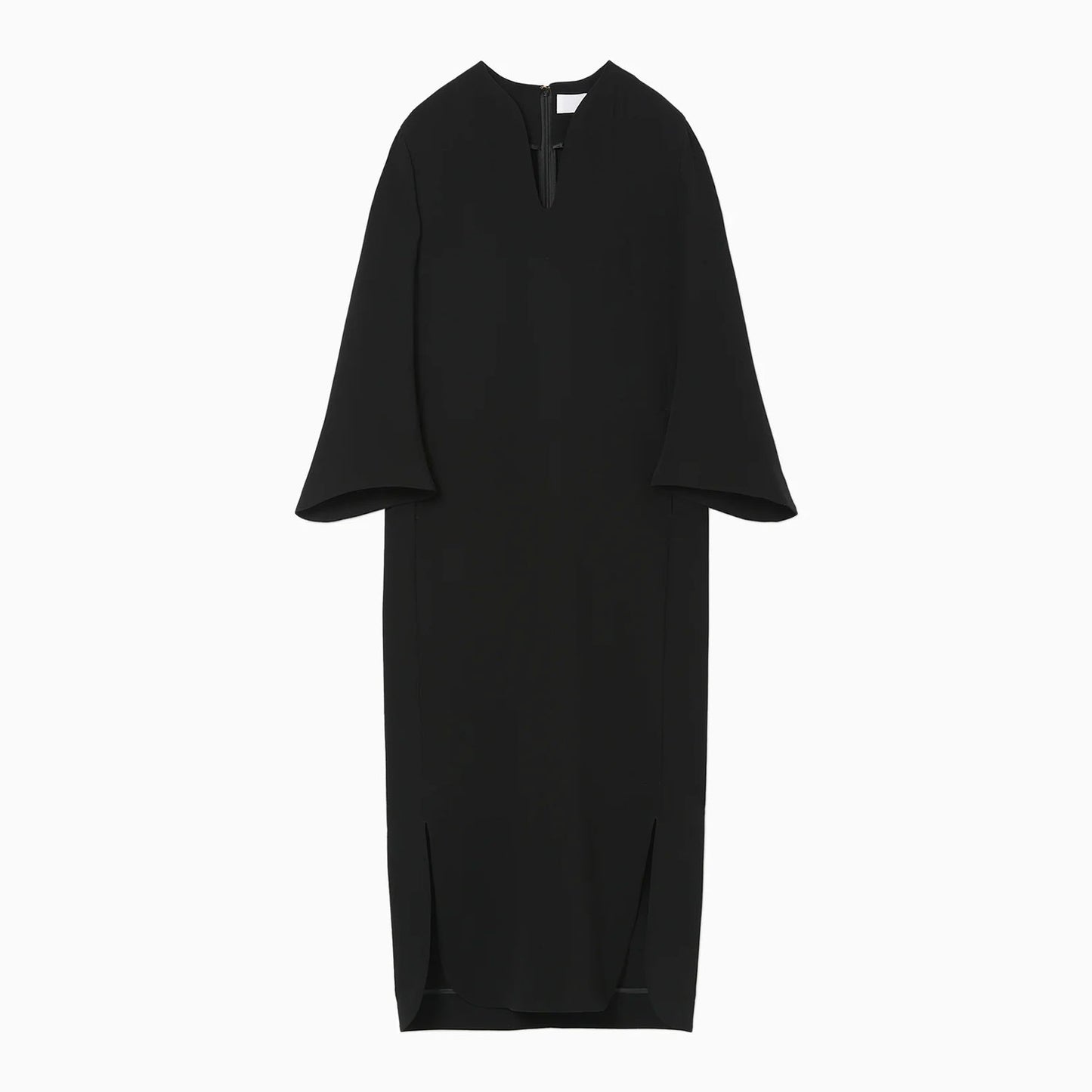 
                  
                    Acetate Polyester V-Neck Dress - black
                  
                