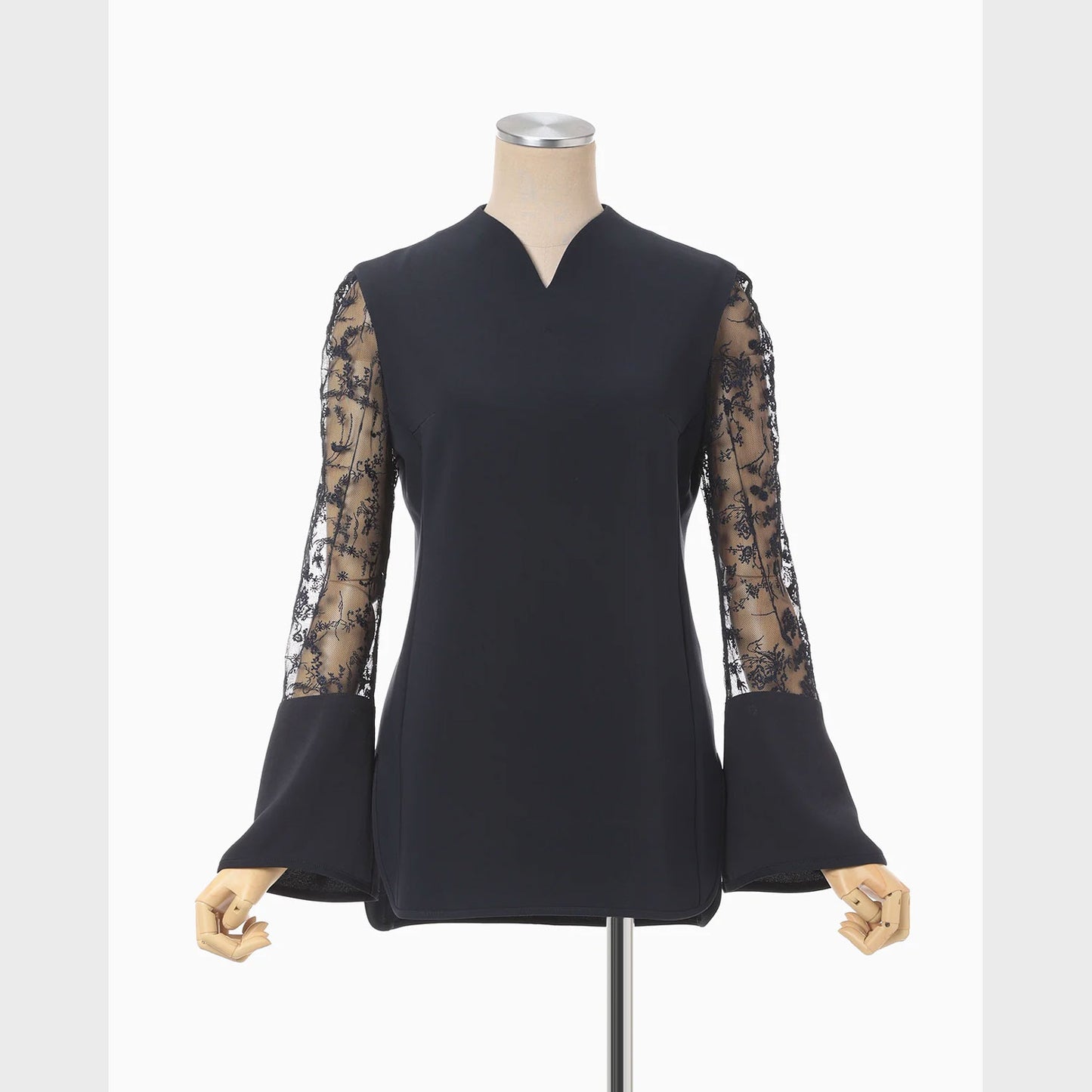 
                  
                    Acetate Polyester Floral Lace-Sleeve Shirt
                  
                