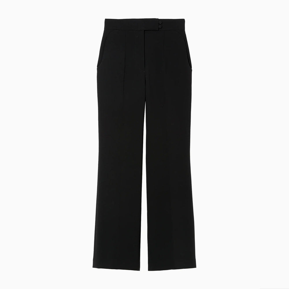 Acetate Polyester High Waisted Center Creased Suit Trouser