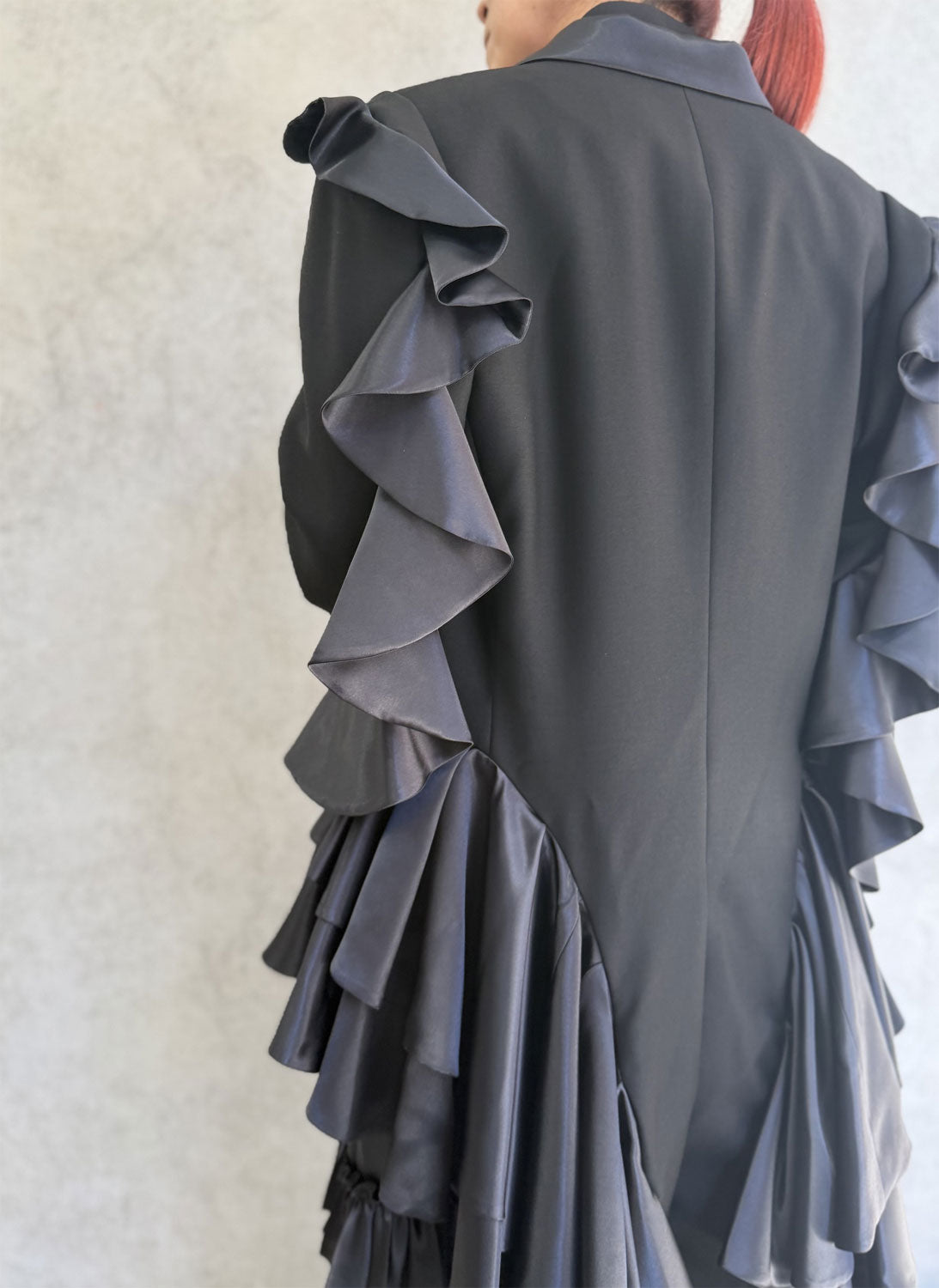 
                  
                    swallowtail ruffle jacket
                  
                