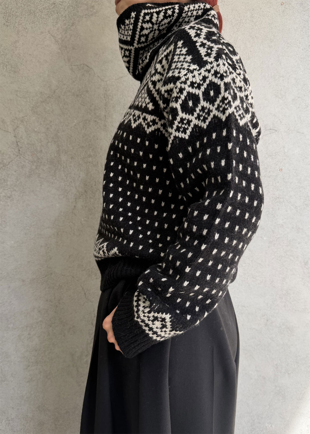 
                  
                    NORDIC WRAP SWEATER
                  
                