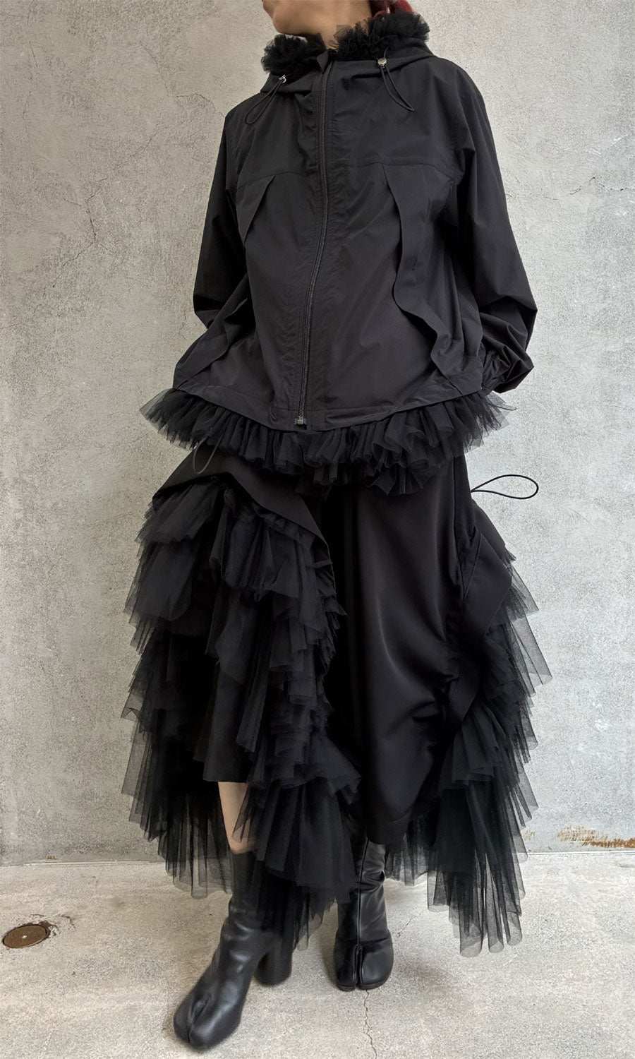 
                  
                    Tulle peplum blouson
                  
                
