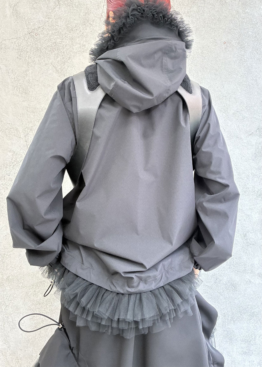 
                  
                    Leather×Knit harness vest
                  
                