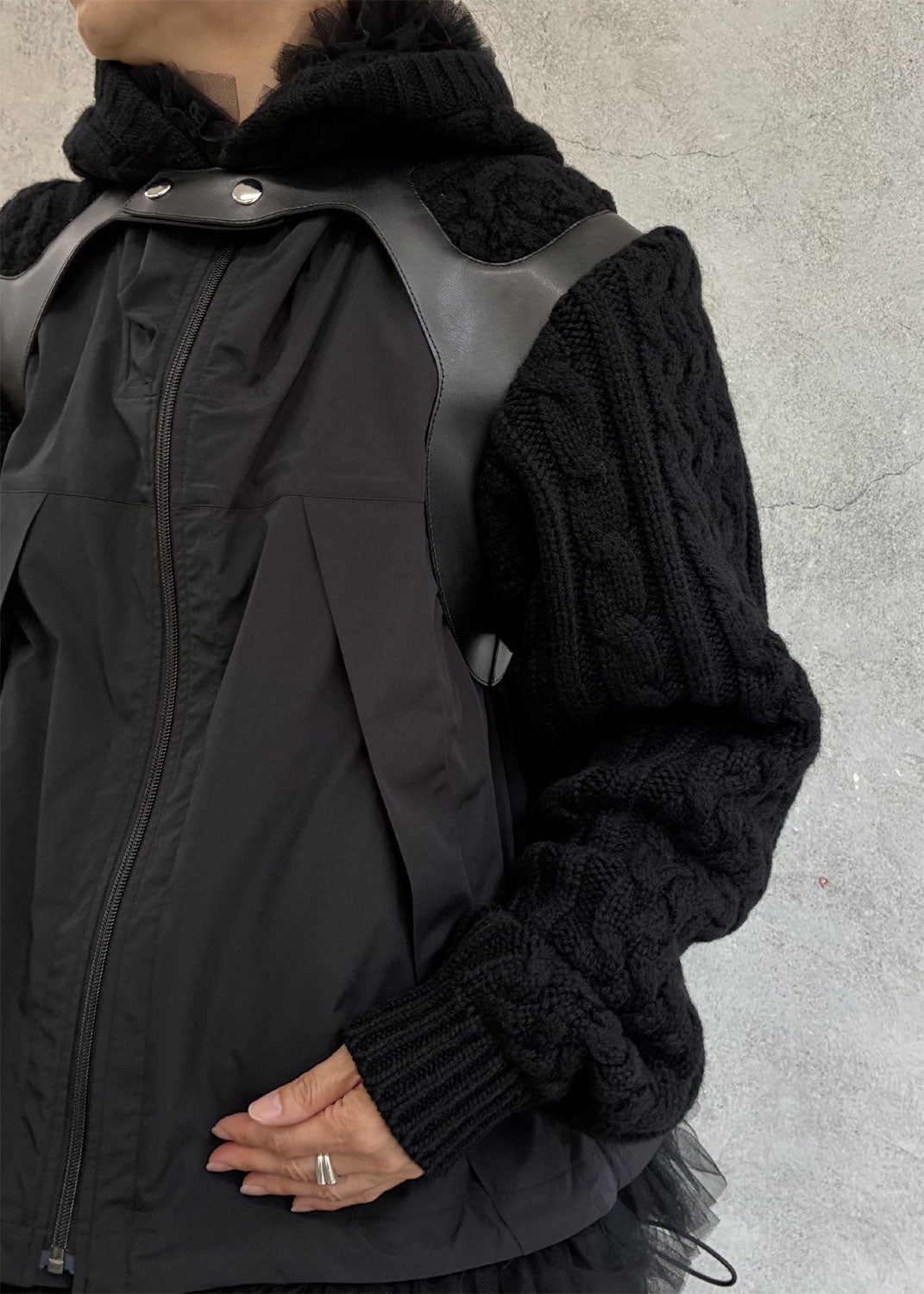 
                  
                    Harness knit sleeve tops
                  
                