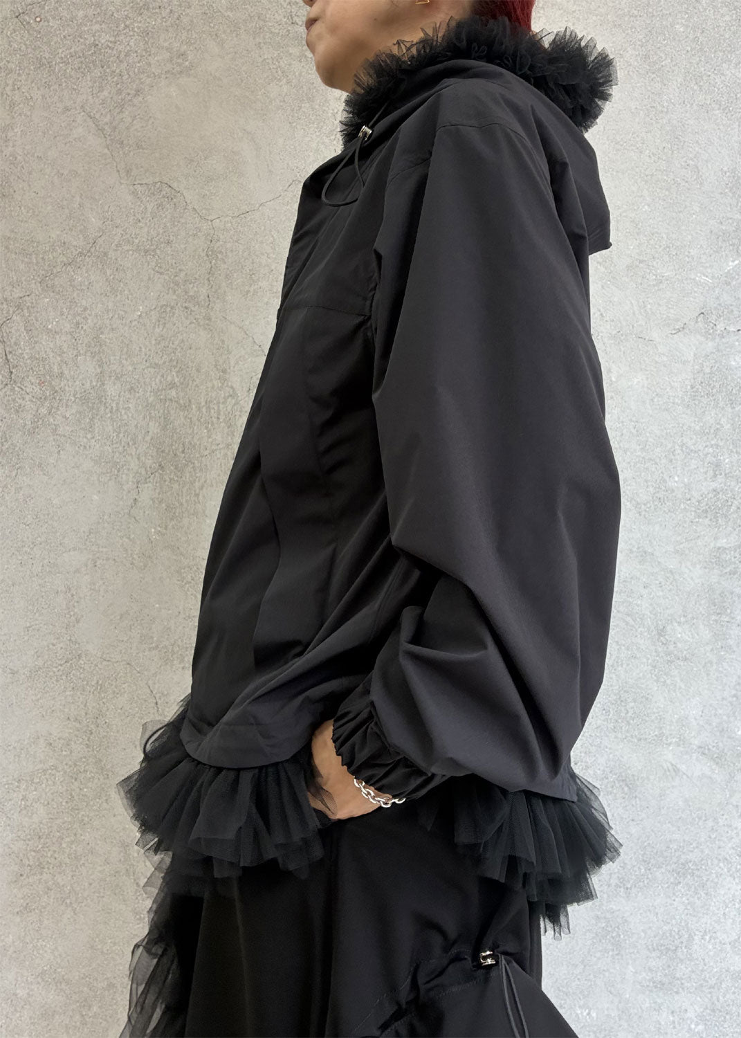 
                  
                    Tulle peplum blouson
                  
                