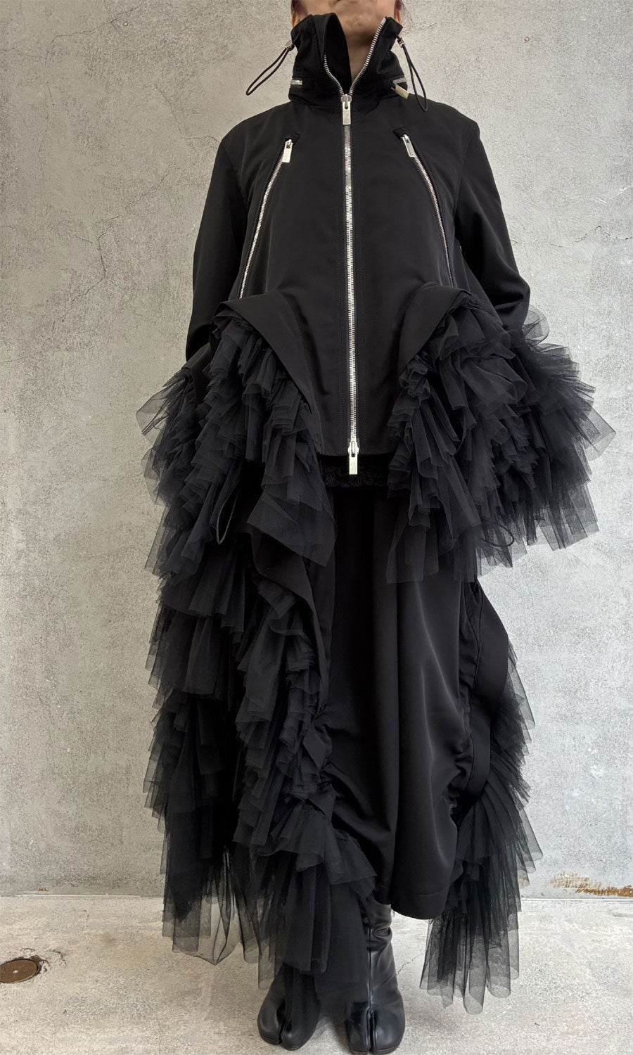 
                  
                    Grosgrain and tulle jacket
                  
                