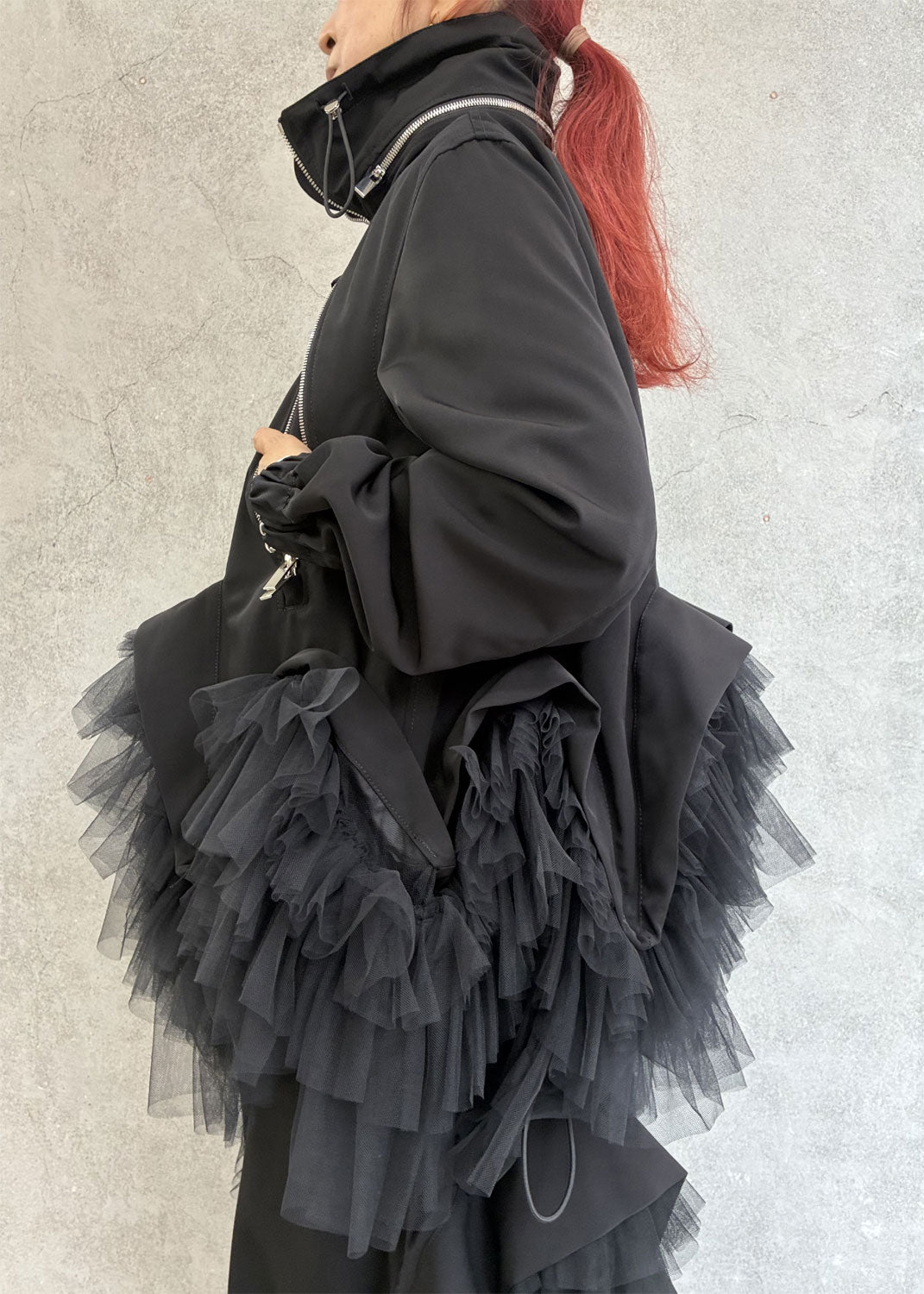 
                  
                    Grosgrain and tulle jacket
                  
                