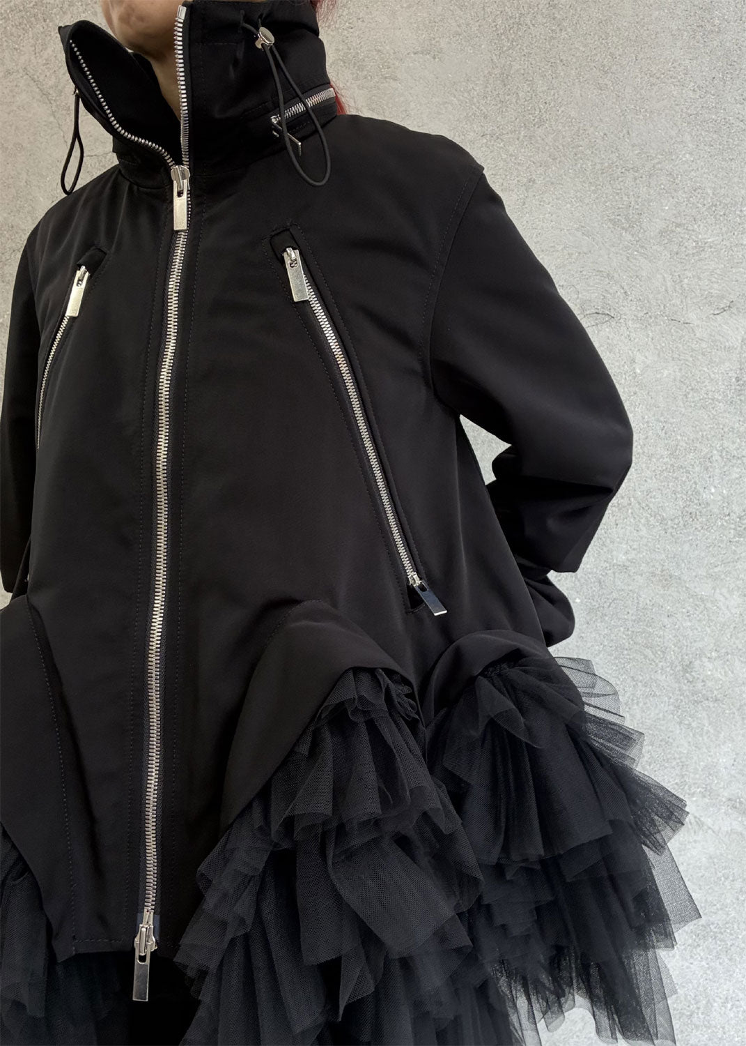 
                  
                    Grosgrain and tulle jacket
                  
                