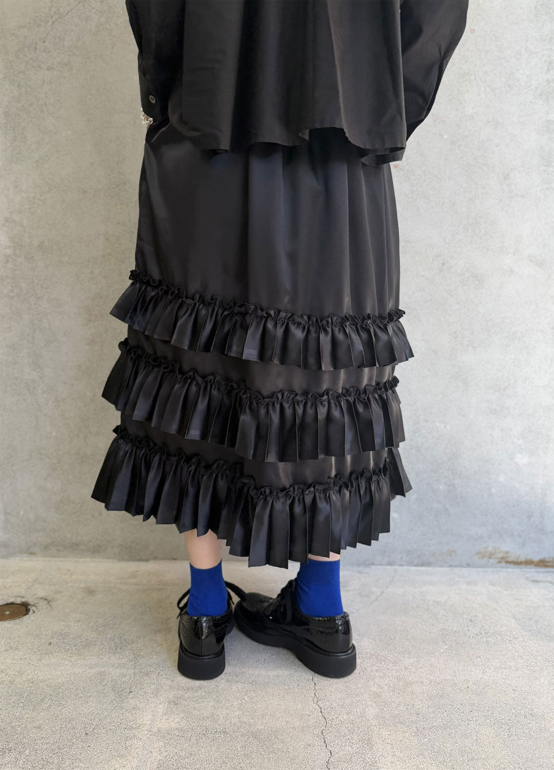 
                  
                    pleatsd ruffle skirt
                  
                