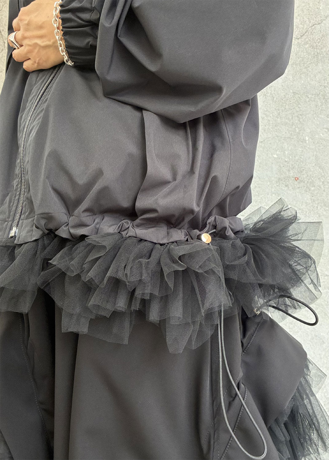 
                  
                    Tulle peplum blouson
                  
                