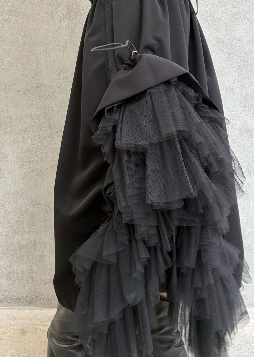 
                  
                    Drawstring gathered textured skirt
                  
                