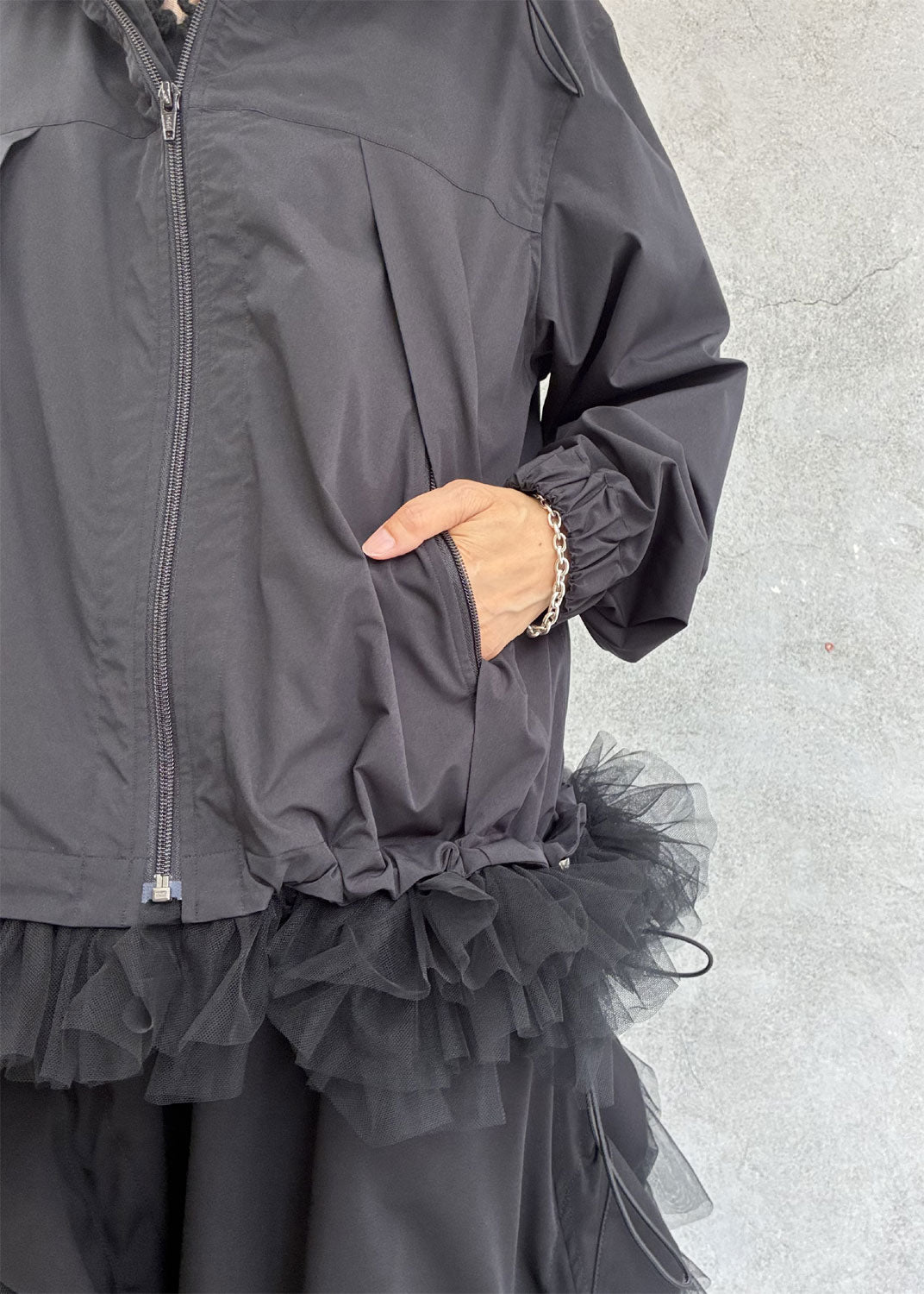 
                  
                    Tulle peplum blouson
                  
                