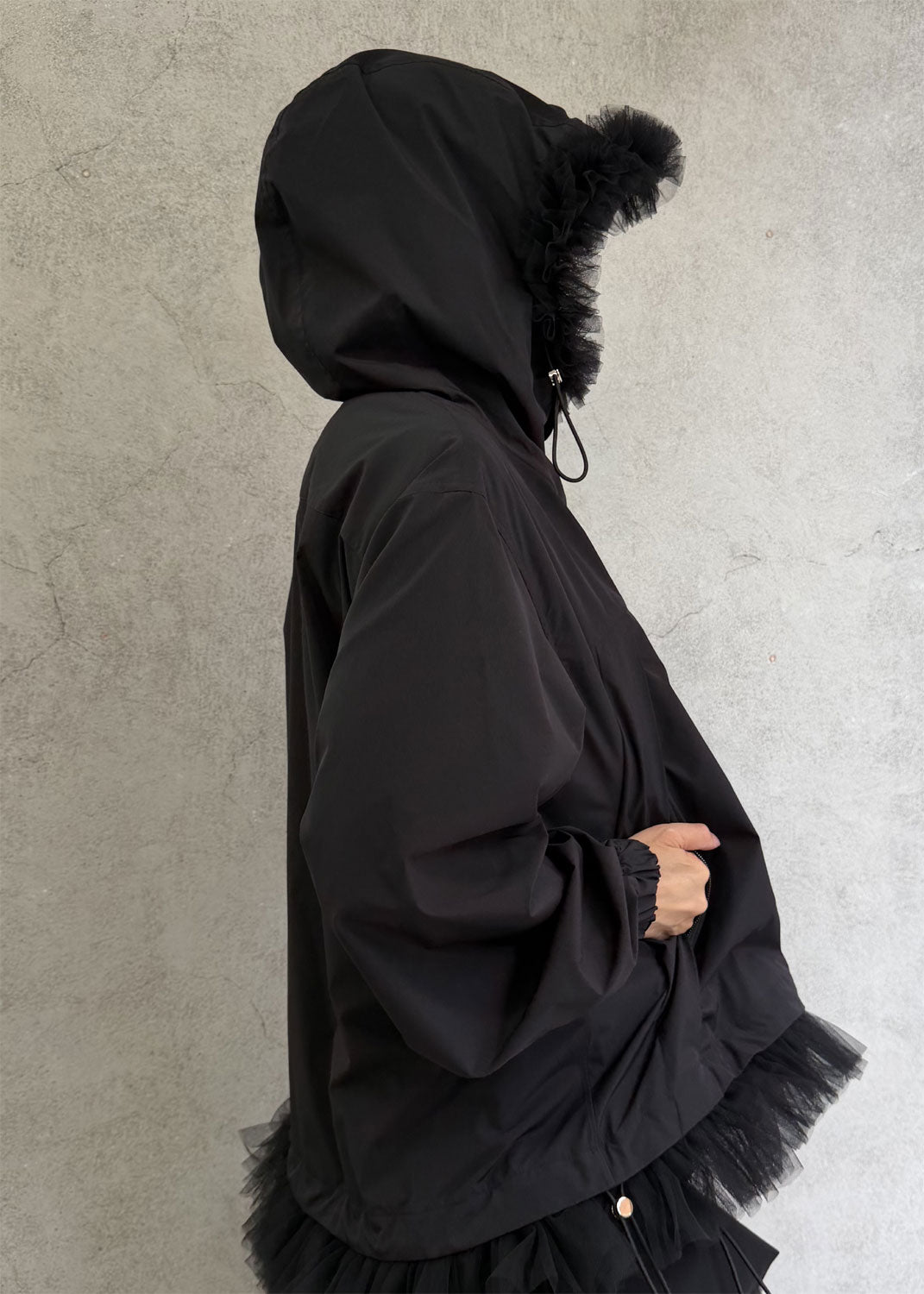 
                  
                    Tulle peplum blouson
                  
                