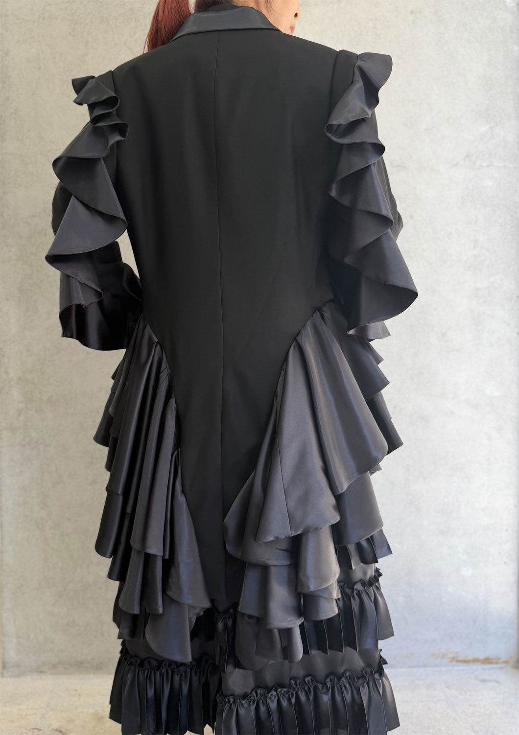 
                  
                    swallowtail ruffle jacket
                  
                