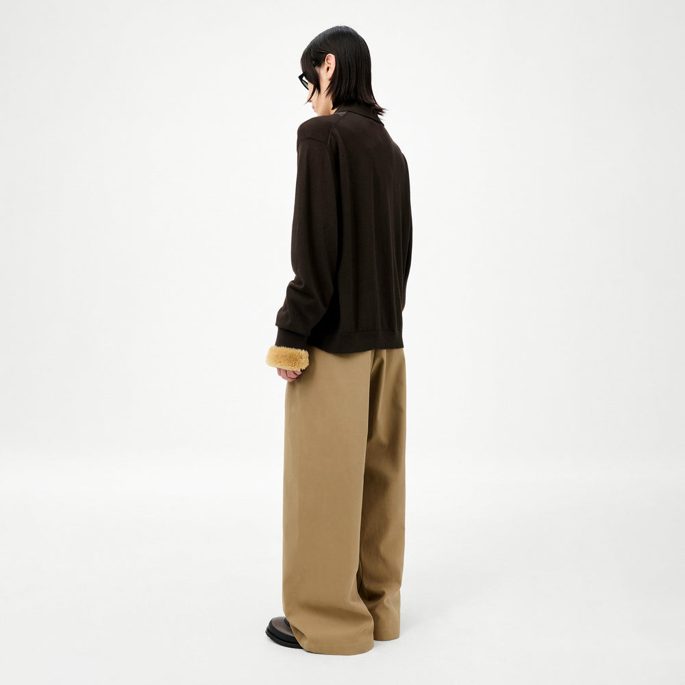 深水光太着用　our legacy evening polo brown Our Legacy - Evening Polo Smokey Brown Fuzzy Alpaca