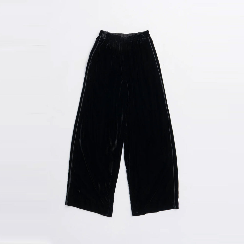 Velour Line Easy Pants-BLACK-