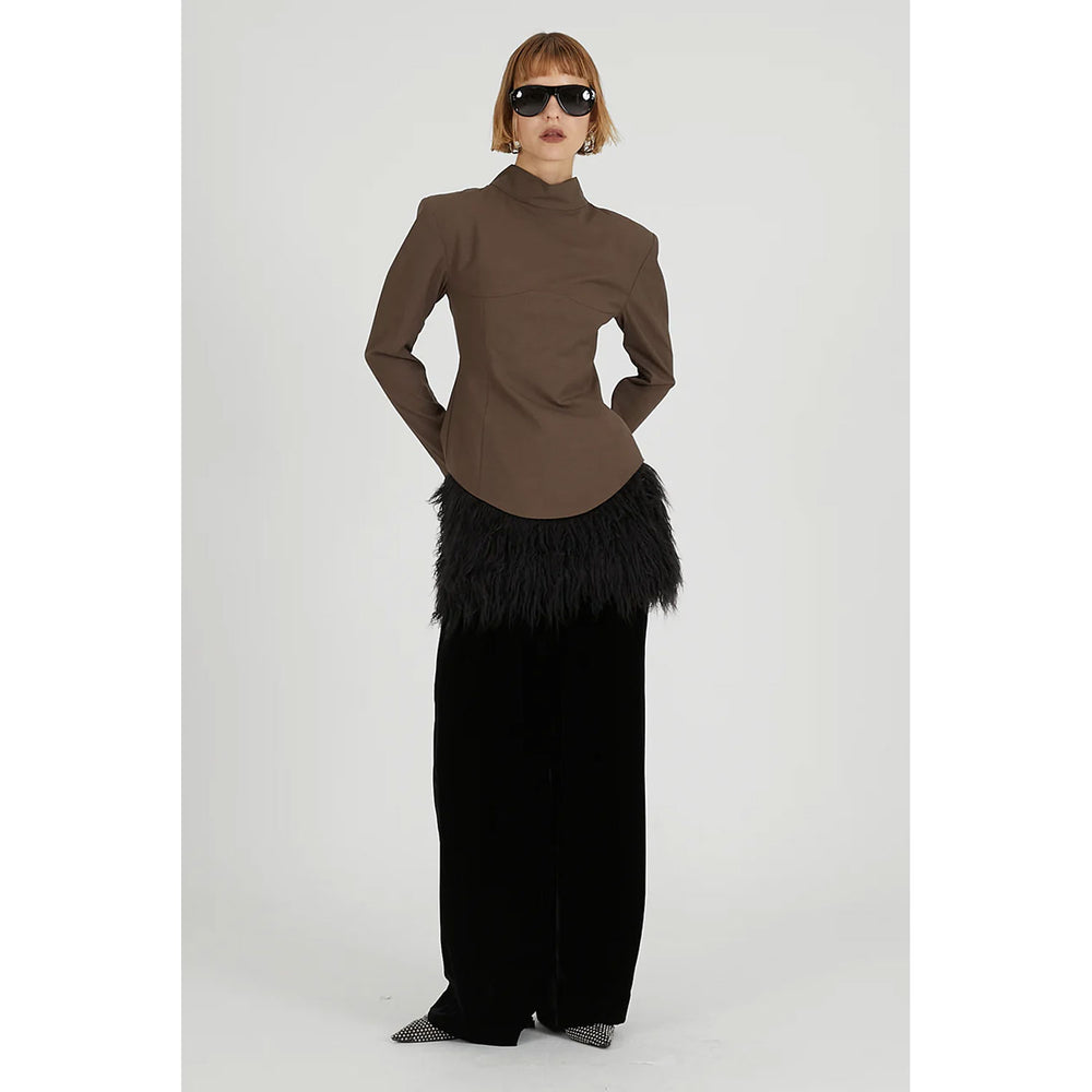 
                  
                    Velour Line Easy Pants-BLACK-
                  
                