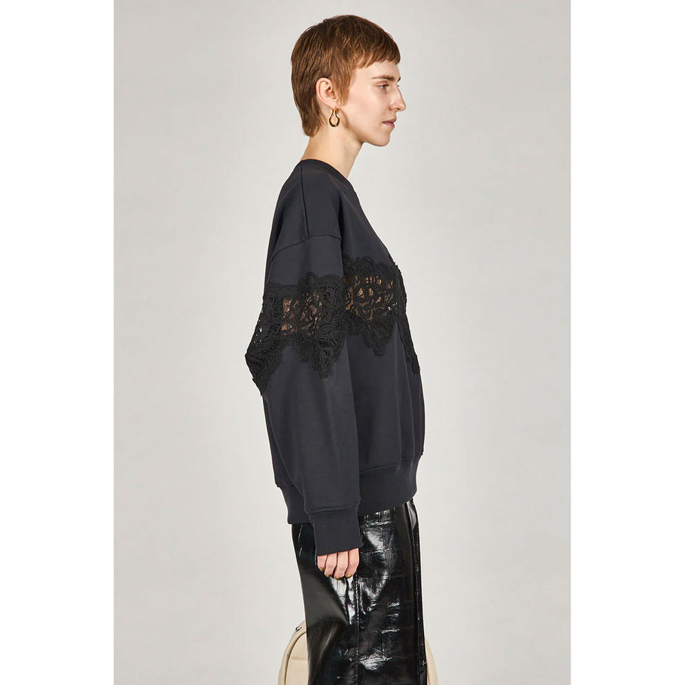 
                  
                    Lace Sweatshirt-GREY-
                  
                