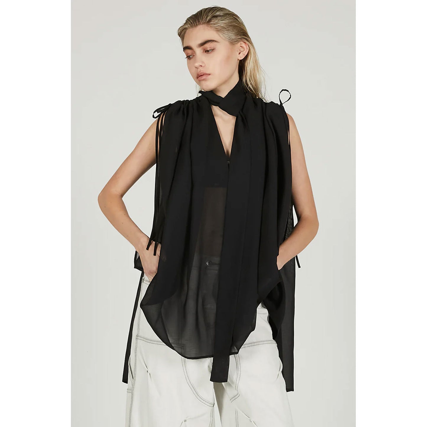 
                  
                    Scarf Neck Blouse-MLTI-
                  
                