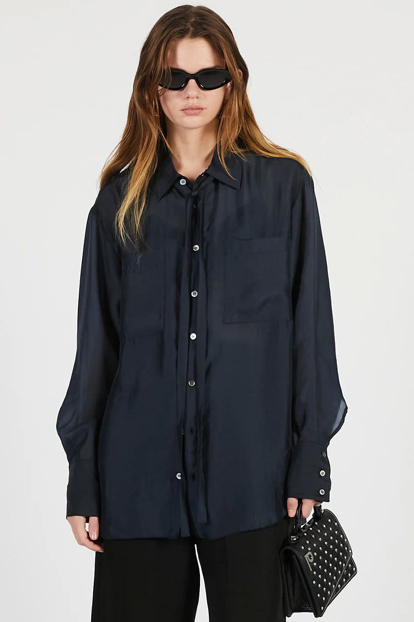 
                  
                    Sheer Bow Tie Shirt
                  
                