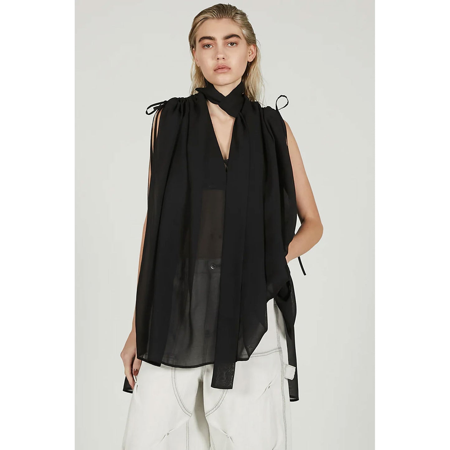 
                  
                    Scarf Neck Blouse-MLTI-
                  
                