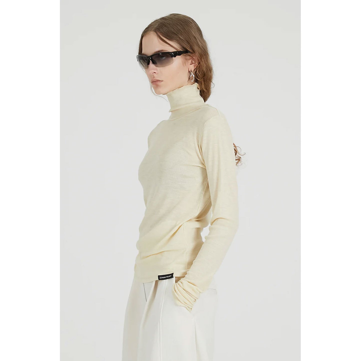 
                  
                    Pure Merino Wool Turtleneck Top -GRAY-
                  
                