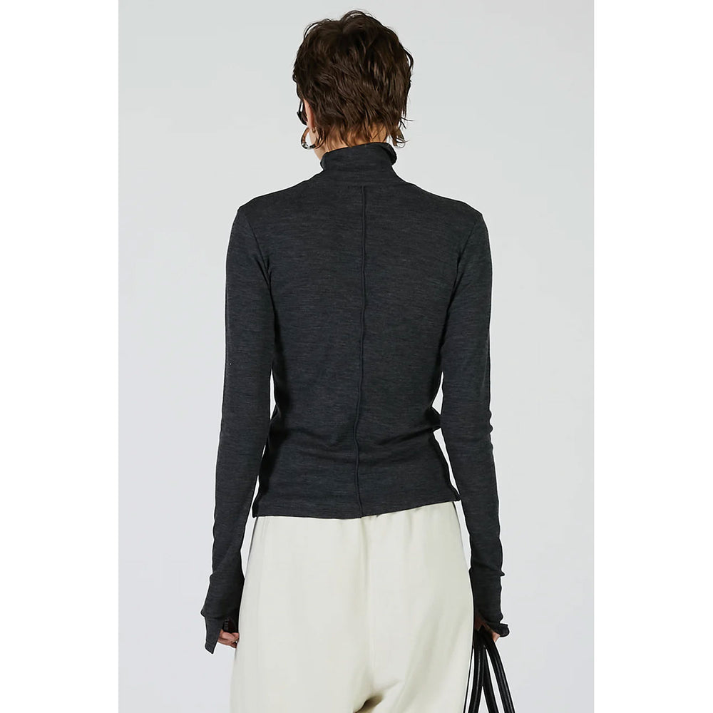 
                  
                    Pure Merino Wool Turtleneck Top -GRAY-
                  
                