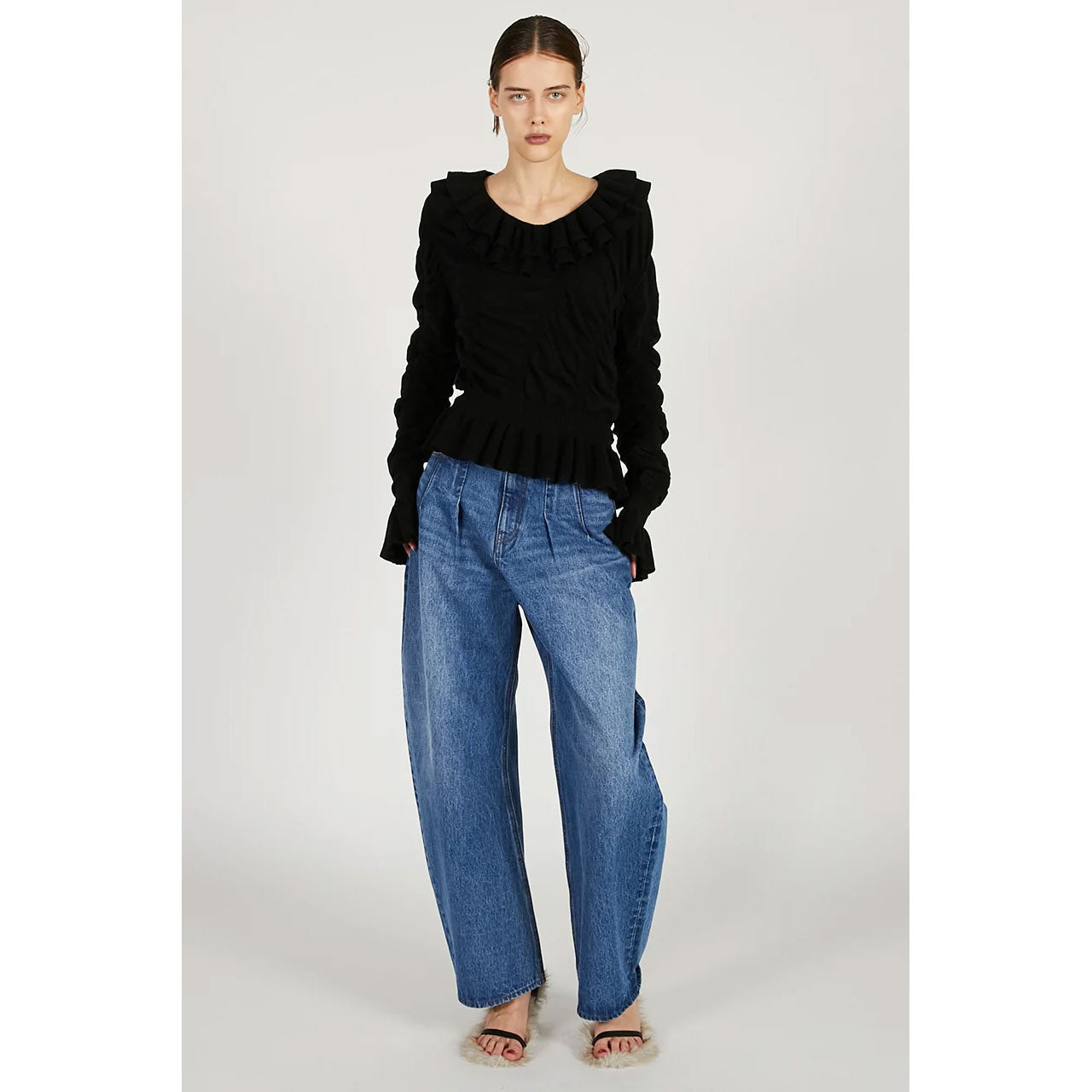 
                  
                    High-waisted Curved Denim
                  
                