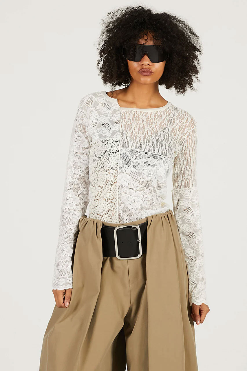 
                  
                    Collage Lace Top-WHITE-
                  
                