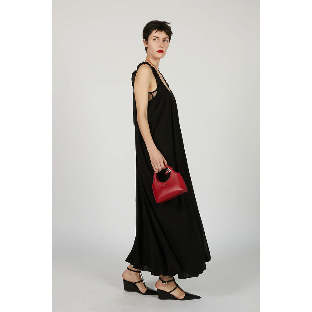 
                  
                    Gathered Balloon Dress-black-
                  
                