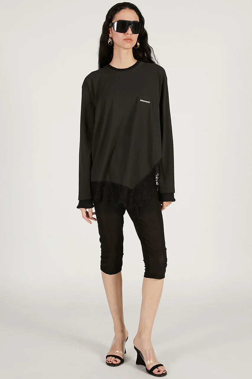 
                  
                    Asymmetrical Hem Lace Top-C.GRAY-
                  
                