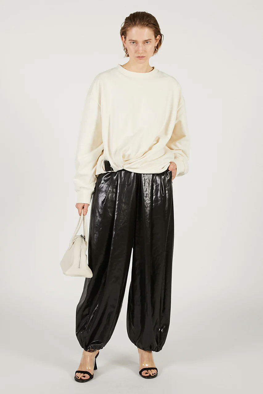 
                  
                    Twisted Belted Sweatshirt-IVORY-
                  
                