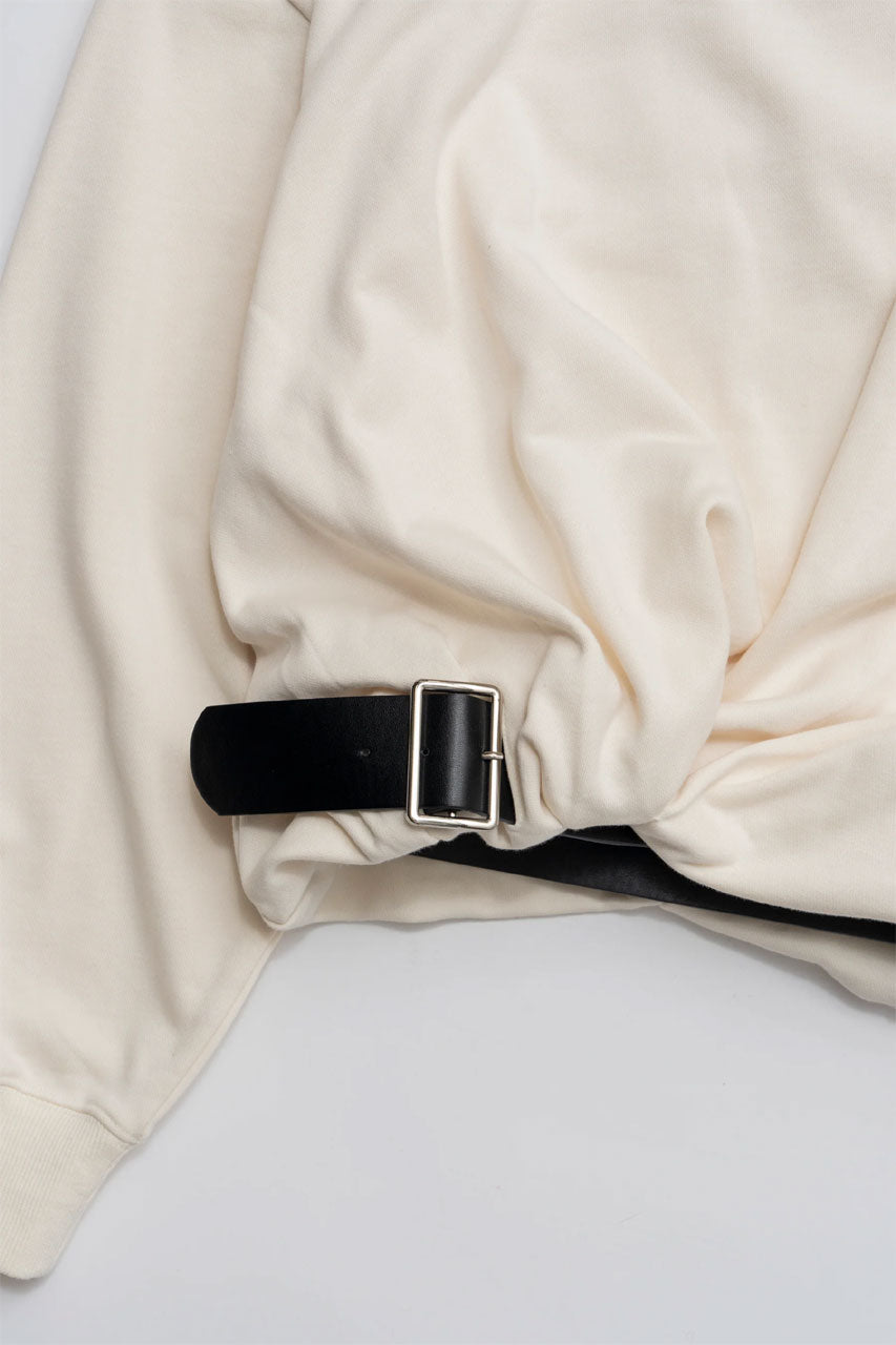 
                  
                    Twisted Belted Sweatshirt-IVORY-
                  
                
