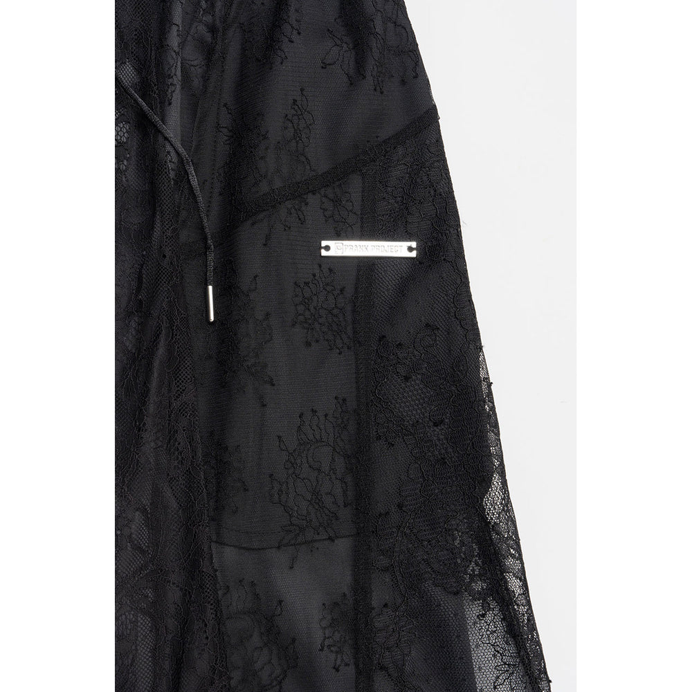 
                  
                    Lace Blocking Satin Pants-BLACK-
                  
                