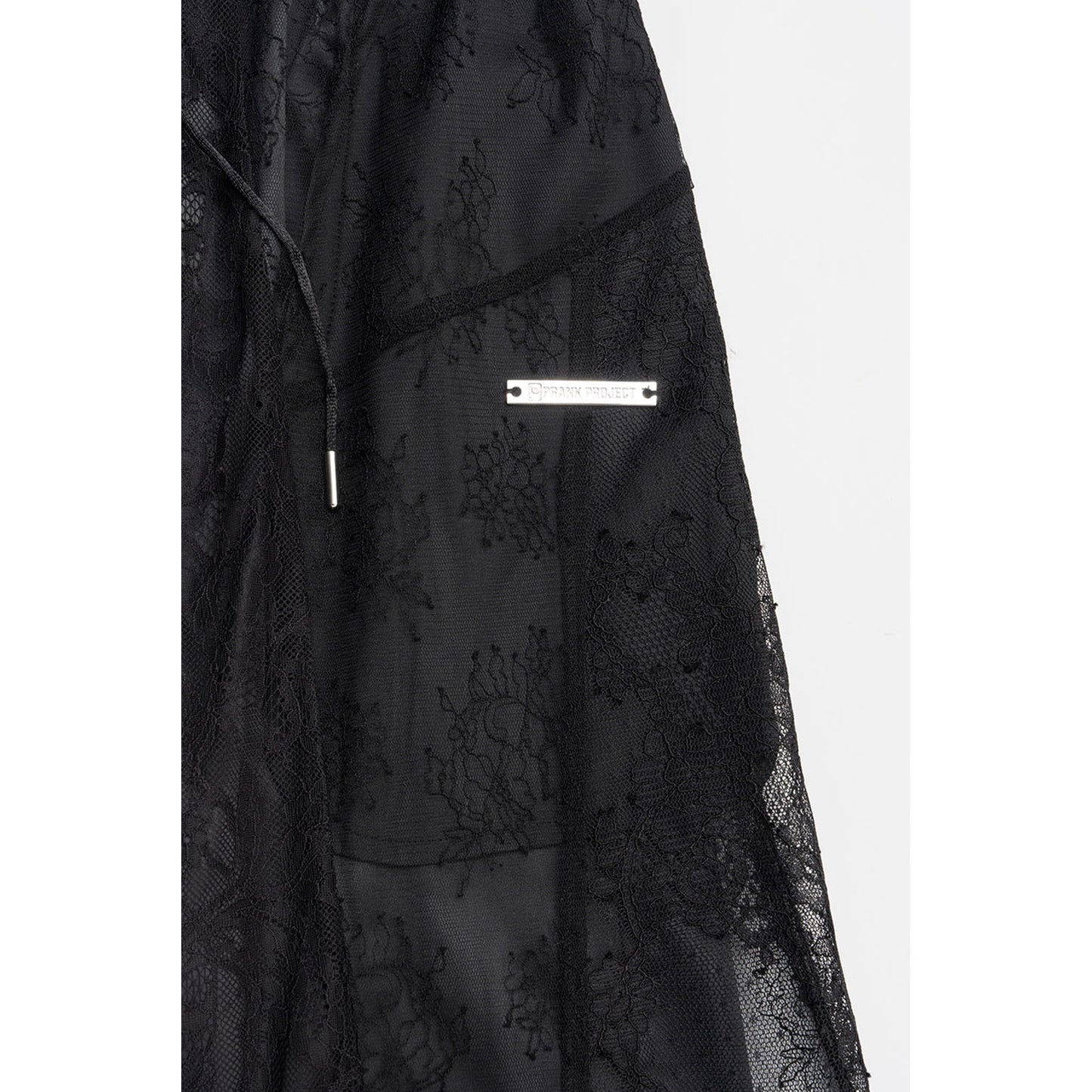 
                  
                    Lace Blocking Satin Pants-BLACK-
                  
                