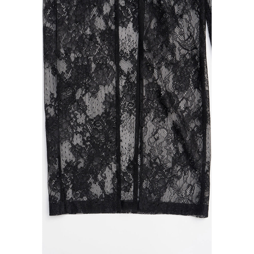 
                  
                    Lace Blocking Satin Pants-BLACK-
                  
                