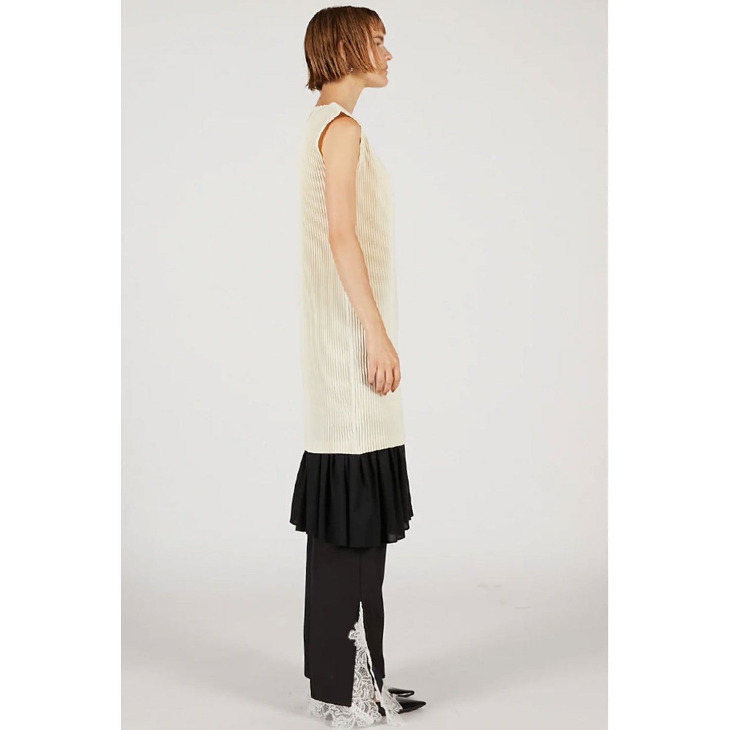 
                  
                    Pleated Dress-IVORY-
                  
                