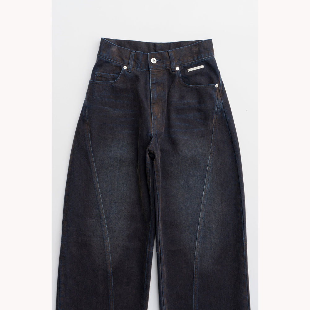 
                  
                    Curved Line Flocked Denim
                  
                