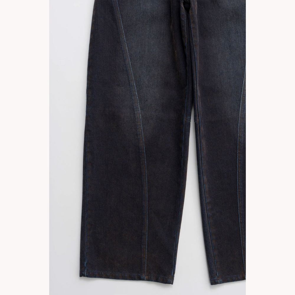 
                  
                    Curved Line Flocked Denim
                  
                