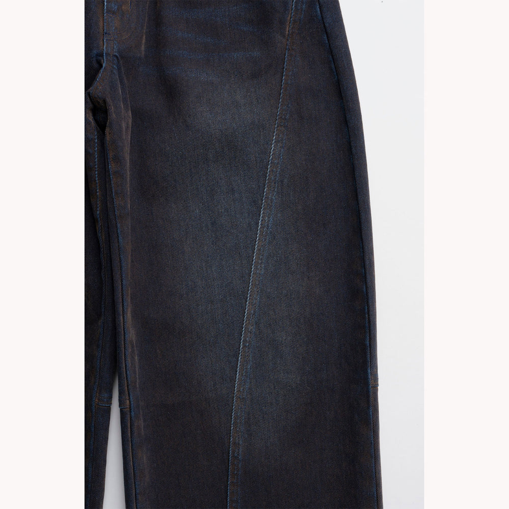 
                  
                    Curved Line Flocked Denim
                  
                