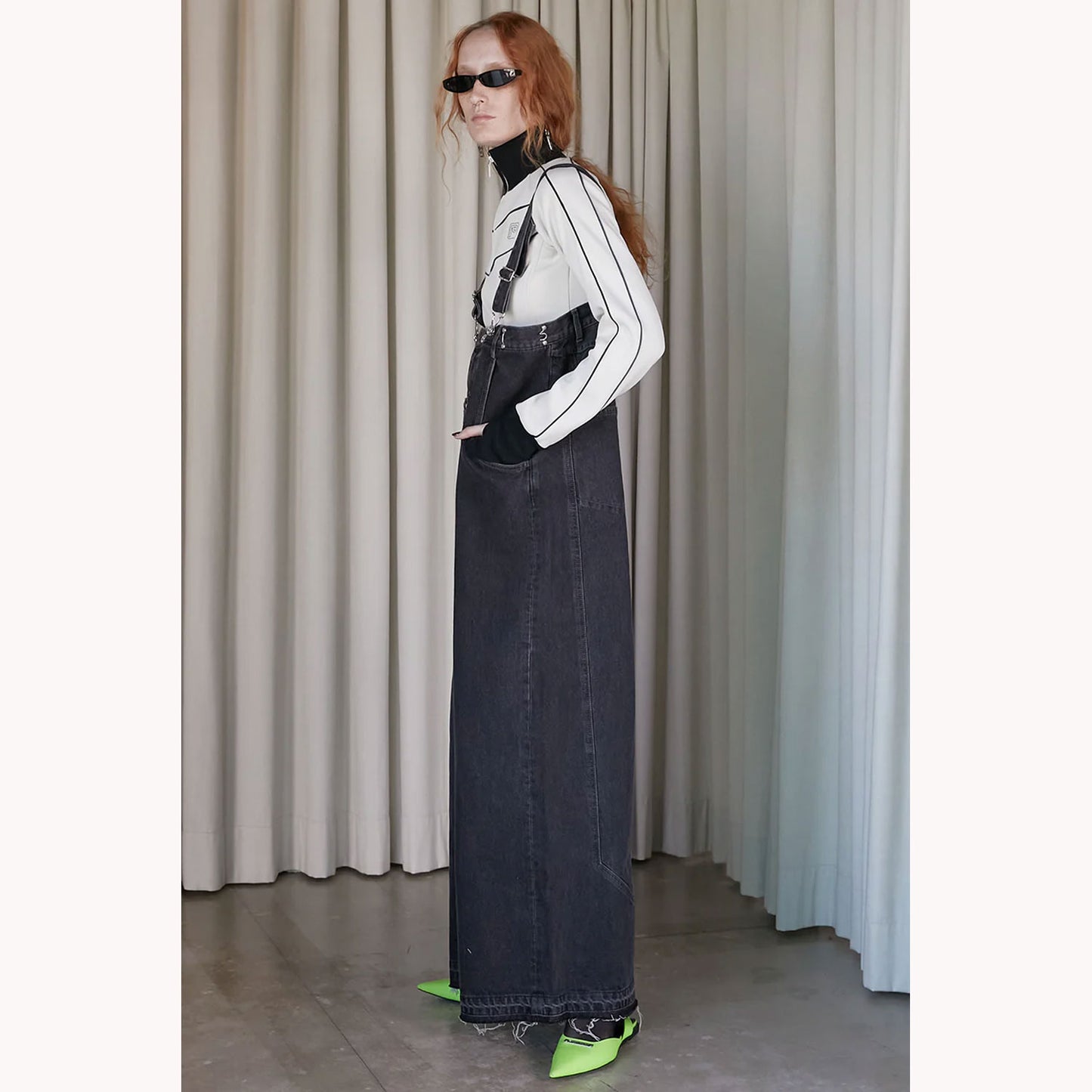 
                  
                    Loose Waist Two-way Salopette Pants-BLACK-
                  
                