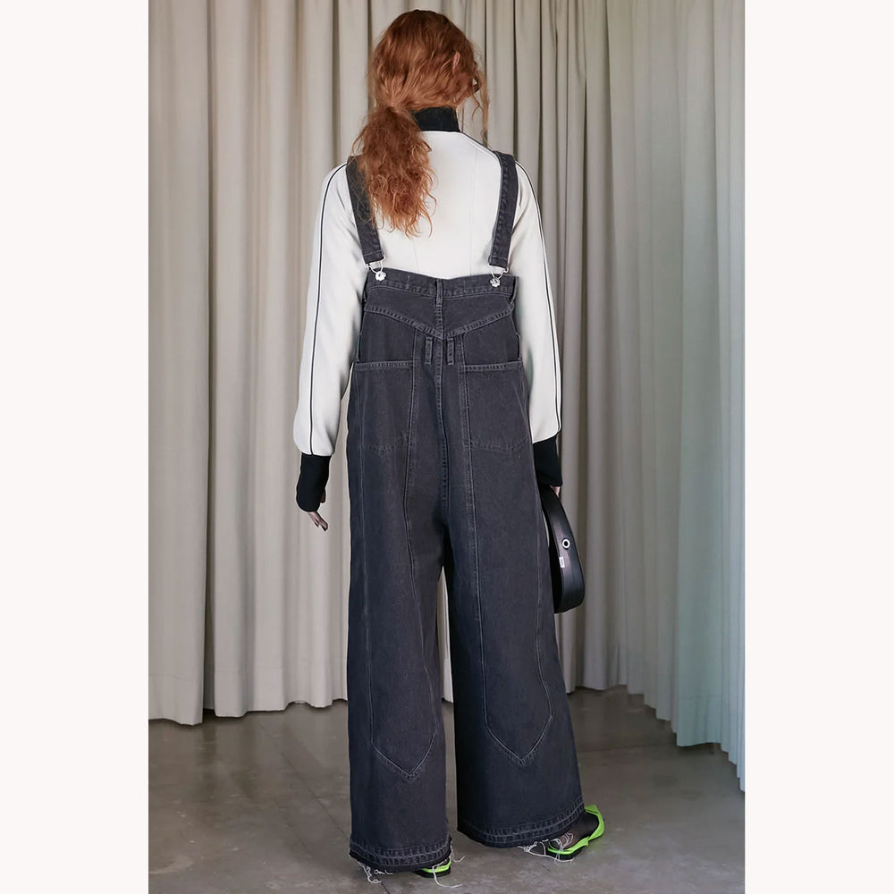 
                  
                    Loose Waist Two-way Salopette Pants-BLACK-
                  
                