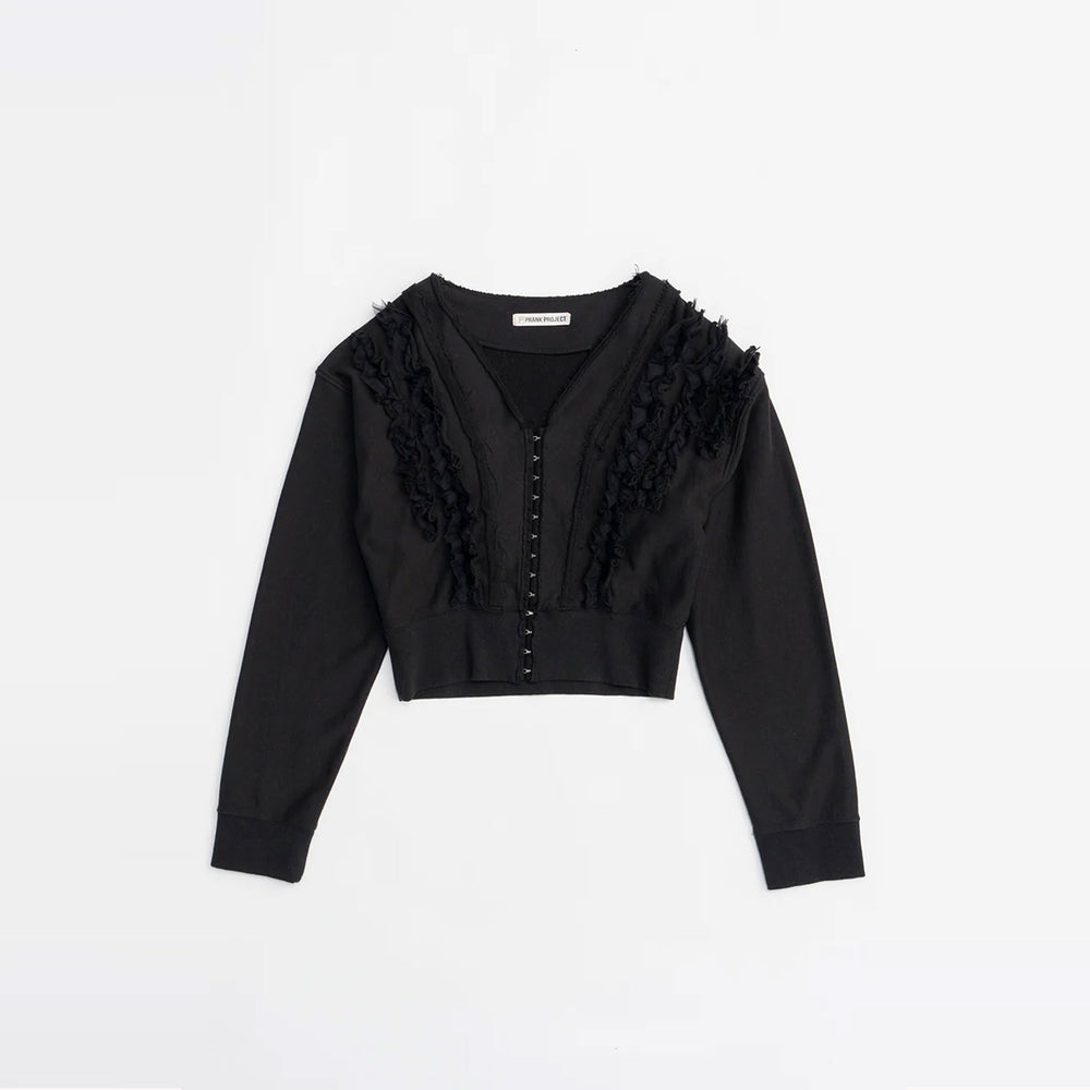 Frills Sweatshirt Cardigan